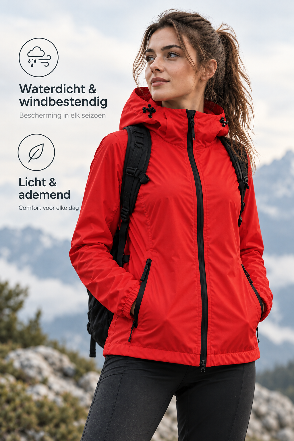 Jenna: wandeljas met capuchon | Lichtgewicht voorde Herfst