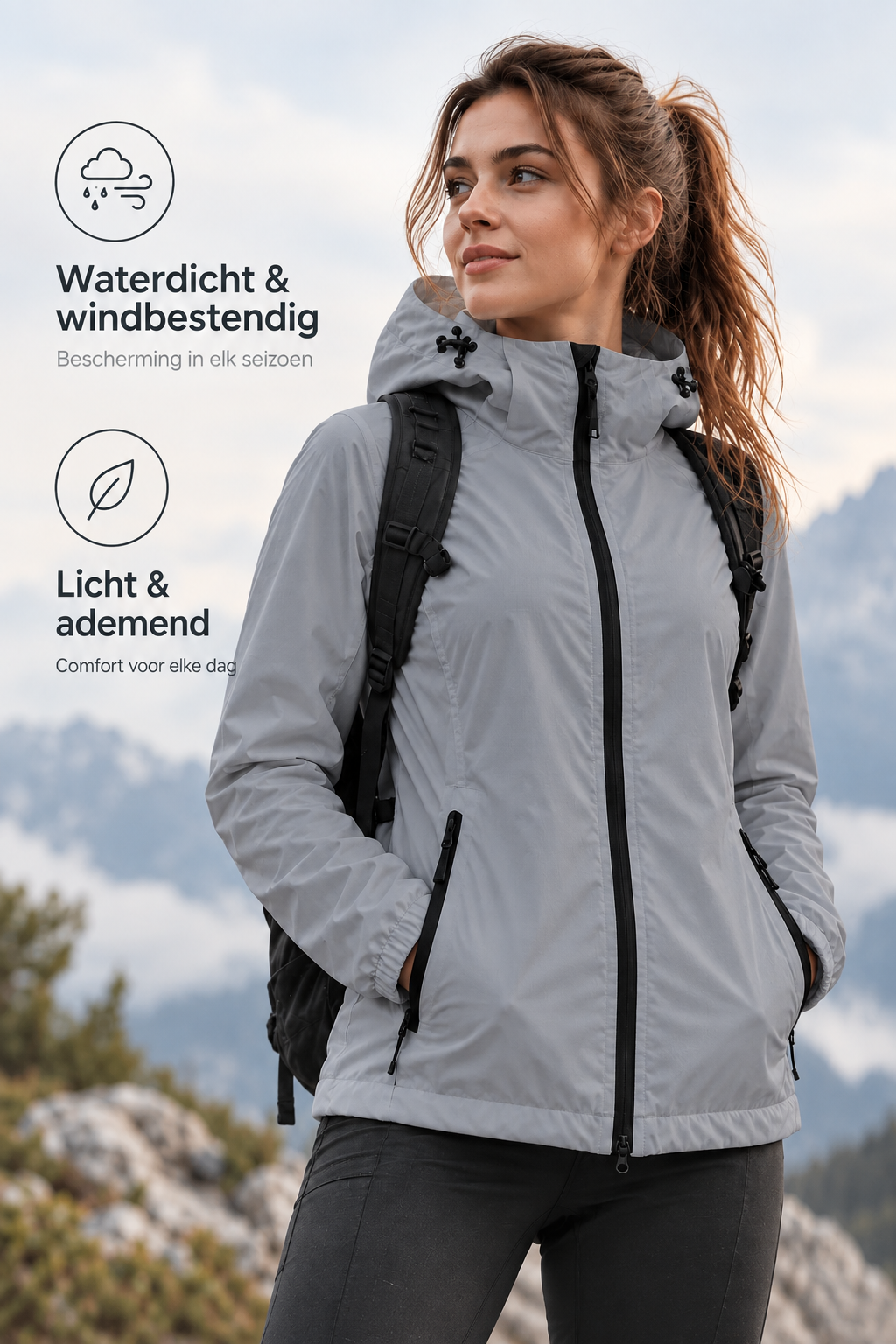 Jenna: wandeljas met capuchon | Lichtgewicht voorde Herfst